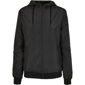 Build Your Brand Womens/Ladies Windrunner Recycled Jacket / Black